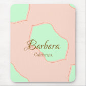 Orange green pastel boho add name place rustic ele mousepad (Vorne)