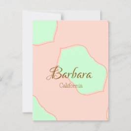 Orange green pastel boho add name place rustic ele postkarte