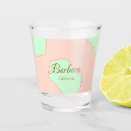 Orange green pastel boho add name place rustic ele schnapsglas