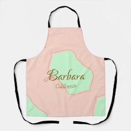 Orange green pastel boho add name place rustic ele schürze