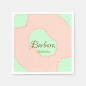 Orange green pastel boho add name place rustic ele serviette (Vorderseite)