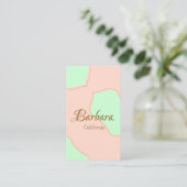 Orange green pastel boho add name place rustic ele visitenkarte (Stehend Vorderseite)