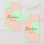 Orange green pastel boho add name place rustic ele visitenkarte (Vorne/Hinten)