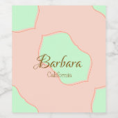 Orange green pastel boho add name place rustic ele weinetikett (Einzelnes Label)
