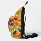Orange green red gum candy sprinkle sugar Monogram Crossbody Bag (Rechts)