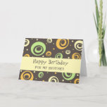 Orange Green Retro Brother Birthday Karte<br><div class="desc">Geburtstagskarte für den Bruder mit lustigen grünen,  orangen und gelben Retromustern und nachdenklichem Vers.</div>