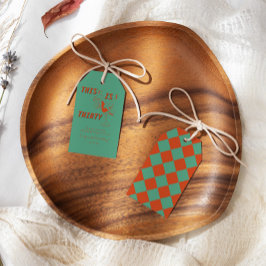 Orange & Green Retro Chic 30. Geburtstags-Party Geschenkanhänger