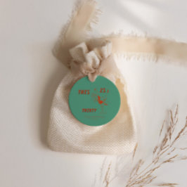 Orange & Green Retro Chic 30. Geburtstags-Party Geschenkanhänger