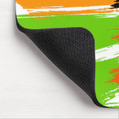 Orange Green Schwarz-weiß Brush Stroke Paint Mousepad (Ecke)
