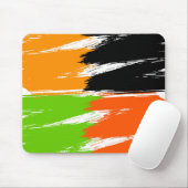 Orange Green Schwarz-weiß Brush Stroke Paint Mousepad (Mit Mouse)