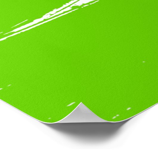 Orange Green Schwarz-weiß Brush Stroke Paint Poster (Ecke)