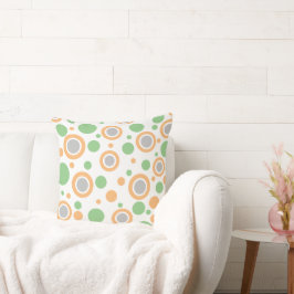 Orange Green Silver Polka Dots Kissen