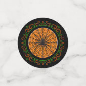 Orange Green Spider Web und Black Spider Halloween Konfetti (Klein Vorderseite)