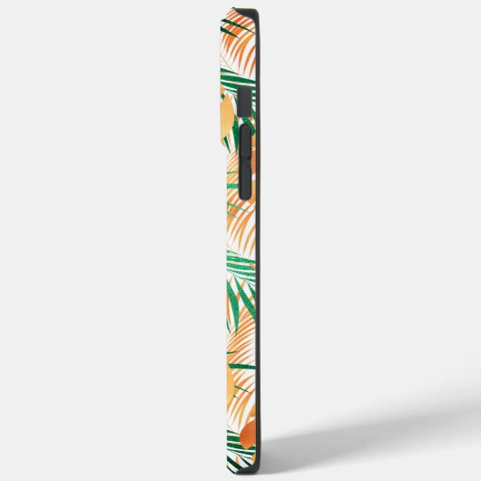 Orange & Green Tropical Blätter, Skriptname Case-Mate iPhone Hülle (Rückseite / Links)
