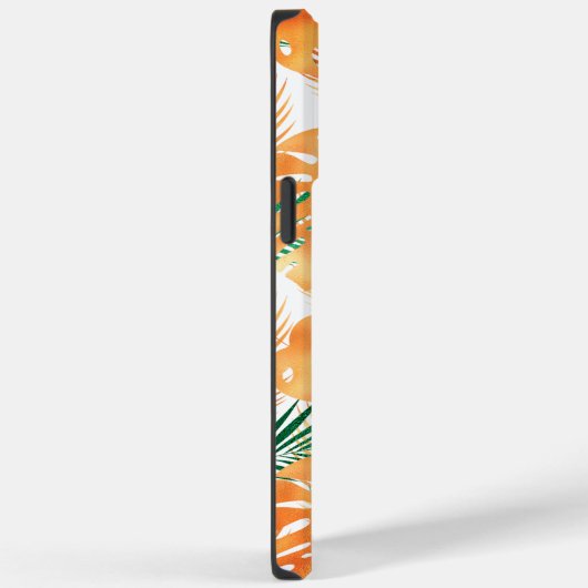 Orange & Green Tropical Blätter, Skriptname Case-Mate iPhone Hülle (Rückseite / Rechts)