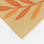 Orange Green Tropical Floral Botanical Summer Fleecedecke (Ecke)