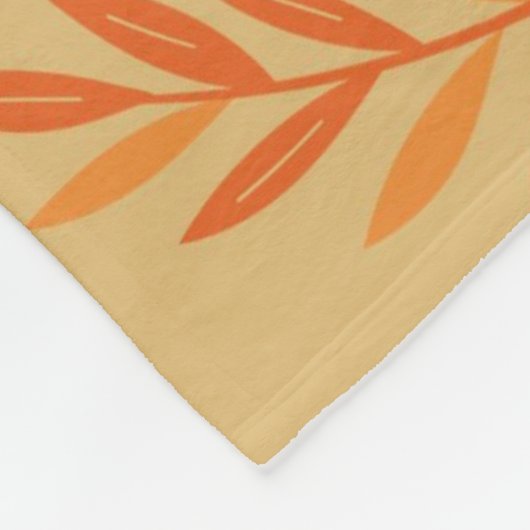 Orange Green Tropical Floral Botanical Summer Fleecedecke (Ecke)