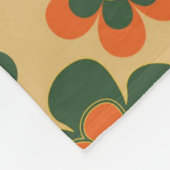 Orange Green Tropical Floral Botanical Summer Fleecedecke (Ecke)