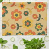 Orange Green Tropical Floral Botanical Summer Geschirrtuch (Gefaltet)