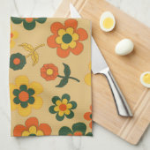 Orange Green Tropical Floral Botanical Summer Geschirrtuch (Viertel Falte)