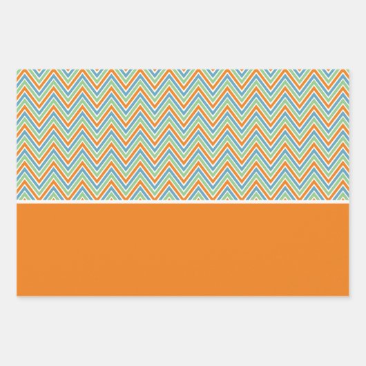 Orange Green und Blue Zickzack Geschenkpapier Set (Vorderseite 3)