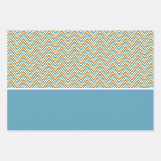 Orange Green und Blue Zickzack Geschenkpapier Set (Vorderseite 2)
