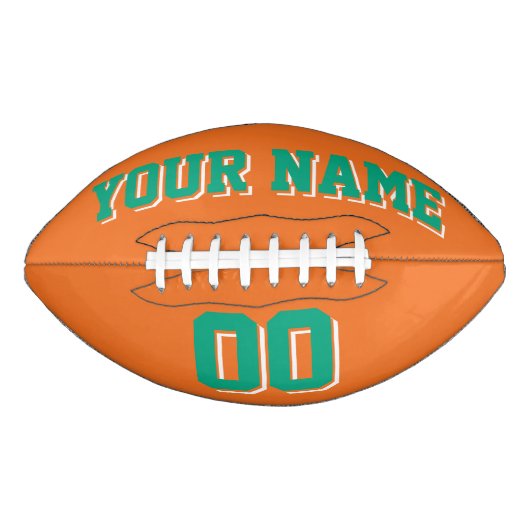 ORANGE GREEN UND WEISS Custom Football (Vorderseite)
