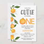 Orange Green unsere kleine Süsse zum ersten Geburt Einladung (Vorderseite)