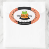 Orange Green Wedding Cake Bakery Product Sticker (Tasche)