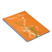 Orange Green White Floral Wedding Planner Notebook Notizblock (Rechte Seite)