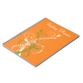Orange Green White Floral Wedding Planner Notebook Notizblock (Linke Seite)