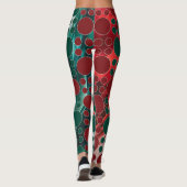 Orange Green White Polka dot Leggings (Rückseite)