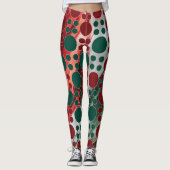 Orange Green White Polka dot Leggings (Vorderseite)