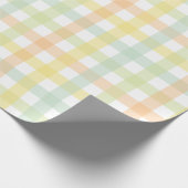 Orange Green Yellow Blue Gingham Pattern Geschenkpapier (Ecke)