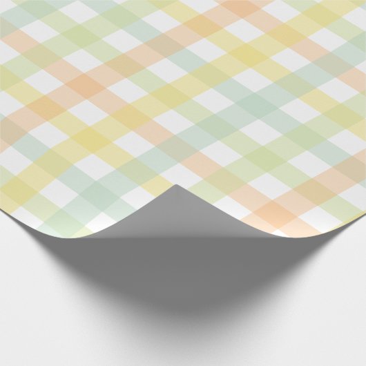 Orange Green Yellow Blue Gingham Pattern Geschenkpapier (Ecke)