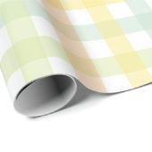 Orange Green Yellow Blue Gingham Pattern Geschenkpapier (Rolleneckpunkt)