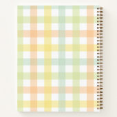 Orange Green Yellow Blue Pastell Monogram Gingham Notizblock (Rückseite)