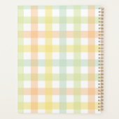 Orange Green Yellow Blue Pastell Monogram Gingham Planer (Rückseite)