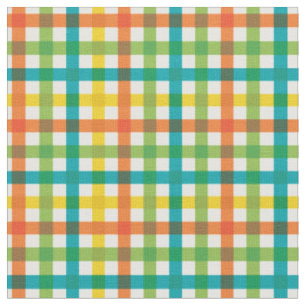 Orange Green & Yellow Summer Rainbow Kariert / Tar Stoff
