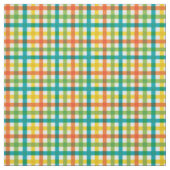 Orange Green & Yellow Summer Rainbow Kariert / Tar Stoff (Muster)