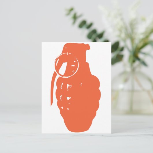 Orange Grenade Postkarte (Stehend Vorderseite)
