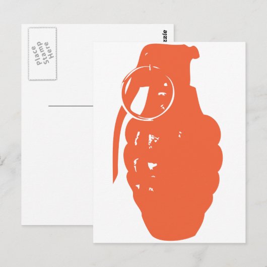 Orange Grenade Postkarte (Vorne/Hinten)