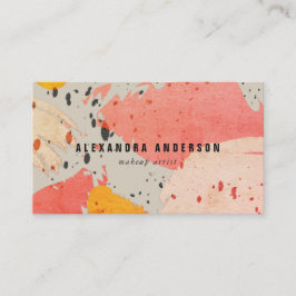Orange Grey Beige Brush Schlaganfall Business Card Visitenkarte
