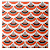 Orange Grey Black Mix Modernes geometrisches Muste Fliese (Vorderseite)