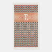 Orange & Grey Polka Dot Pattern Monogramm Serviette (Vorderseite)