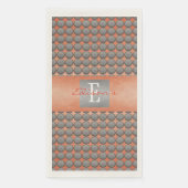 Orange & Grey Polka Dot Pattern Monogramm Serviette (Vorderseite)