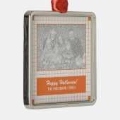 Orange Grid Foto Ornament Aus Metall (Rechts)