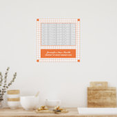 Orange Grid Foto Poster (Küche)