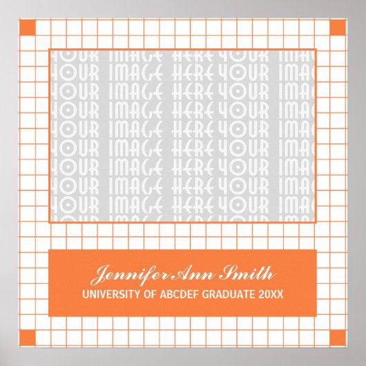 Orange Grid Foto Poster (Vorne)
