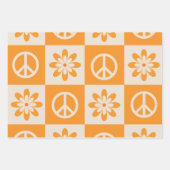 Orange Groovy Blume und Friedenszeichen Geschenkpapier Set (Vorderseite 3)